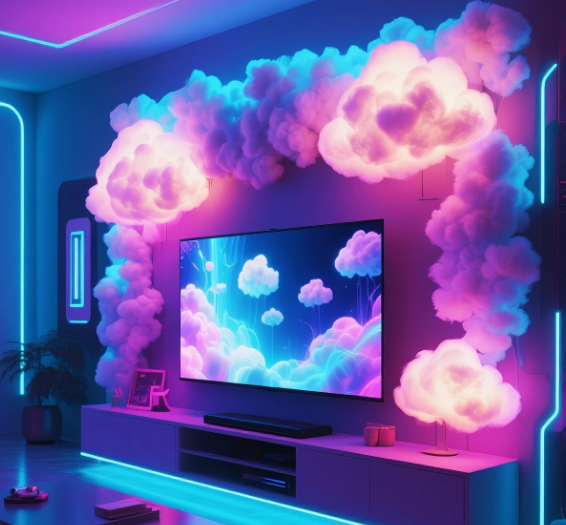 AJK Sofa Cloud Light, Music Sync Multicolor Changing LED String - USB Powered